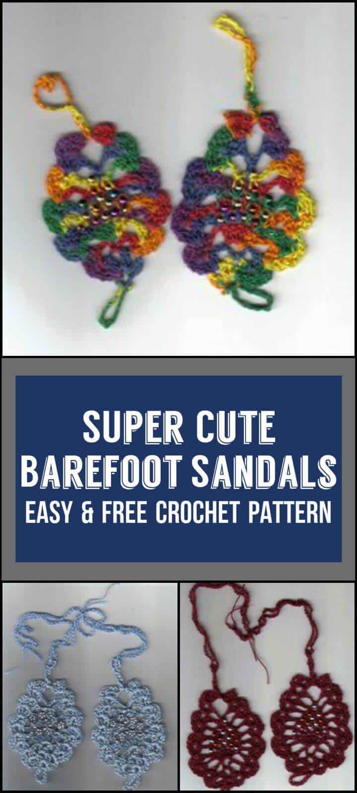 Super Cute  Barefoot Sandals Easy  Free Crochet Pattern